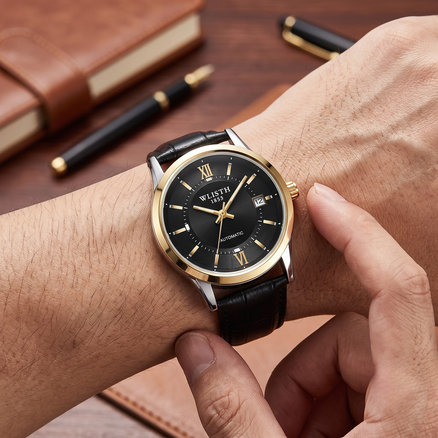 Falken Leather Black 40mm