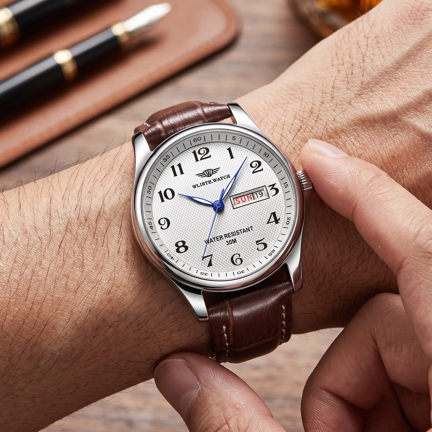 Rovain Leather Brown 40mm