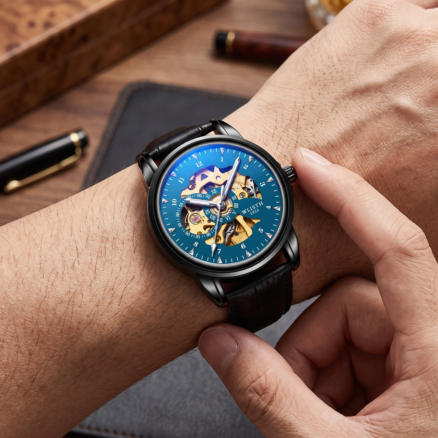 Trevon Leather Black 40mm